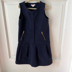 J.Crew Girls navy zip pocket shift dress